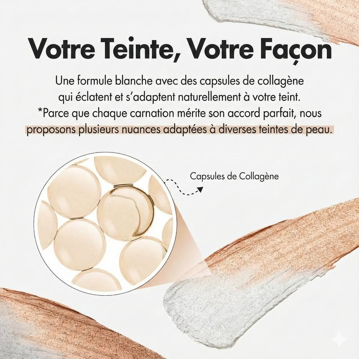 Fond de teint coréen à couleur changeante avec protection SPF 30