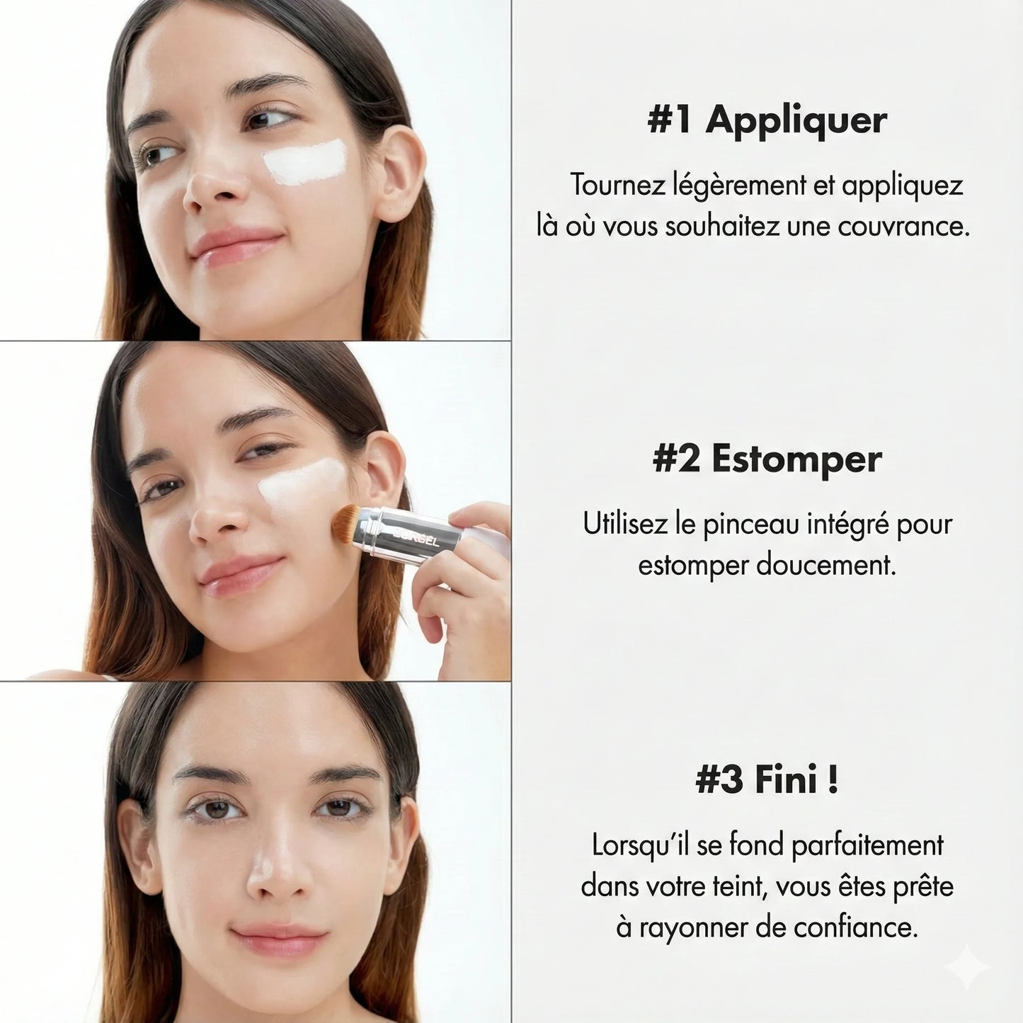 Fond de teint coréen à couleur changeante avec protection SPF 30